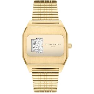 LIEBESKIND Berlin damarmbandsur i Berlin – rektangulär kvartsklocka med ovanlig urtavla, armband i rostfritt stål, 3 atm vattentät – modeuttalande, Guld, Kärleksbarn Berlin, dam analog armbandsur med LIEBESKIND Berlin damarmbandsur i Berlin – rektangulär kvartsklocka med ovanlig urtavla, armband i rostfritt stål, 3 atm vattentät – modeuttalande, Guld, Kärleksbarn Berlin, dam analog armbandsur med