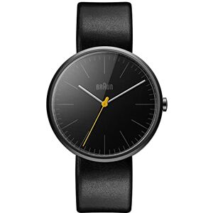Braun herrkvartsur med svart urtavla analog display och svart läderrem BN0172BKBKG, Svart/Svart, Rem Braun herrkvartsur med svart urtavla analog display och svart läderrem BN0172BKBKG, Svart/Svart, Rem