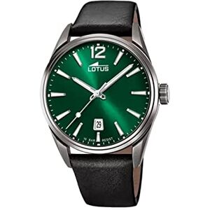 Lotus Herrarmbandsur av rostfritt stål och läder i färgen grå-grön-svart 42 mm, vattentäthet: 10 bar, 18685/4, Grå-grön-svart Lotus Herrarmbandsur av rostfritt stål och läder i färgen grå-grön-svart 42 mm, vattentäthet: 10 bar, 18685/4, Grå-grön-svart
