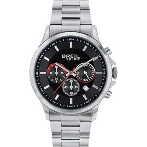 Breil Uhr Herren Kart Ziffernblatt Schwarz Bewegung Chrono Quartz e Armband Stahl Silber EW0658, SILVER, En storlek, armband Breil Uhr Herren Kart Ziffernblatt Schwarz Bewegung Chrono Quartz e Armband Stahl Silber EW0658, SILVER, En storlek, armband