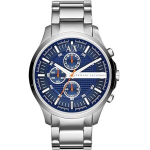 Giorgio Armani Watch For Men, Quartz Chronograph movement och 46mm Case Size med rostfritt stålband, Silverton och blått Giorgio Armani Watch For Men, Quartz Chronograph movement och 46mm Case Size med rostfritt stålband, Silverton och blått