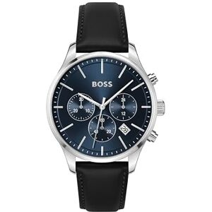 Boss Kronograf kvartsur för män Avery kollektion med svart läderrem – 1514156 Boss Kronograf kvartsur för män Avery kollektion med svart läderrem – 1514156
