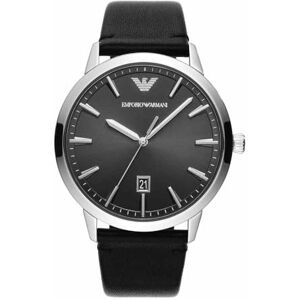 Giorgio Armani herrklocka med tre visare, rostfritt stål, storlek 43 mm, GRÅ, Rem Giorgio Armani herrklocka med tre visare, rostfritt stål, storlek 43 mm, GRÅ, Rem