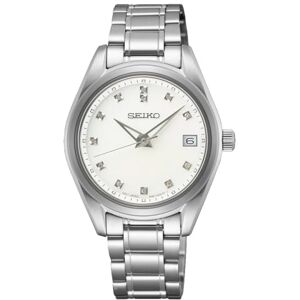 Seiko analog kvarts, Silver/svart, Klassisk Seiko analog kvarts, Silver/svart, Klassisk