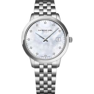 RAYMOND WEIL dam analog schweizisk kvartsklocka med rostfritt stålrem 5385-ST-97081, SILVER RAYMOND WEIL dam analog schweizisk kvartsklocka med rostfritt stålrem 5385-ST-97081, SILVER