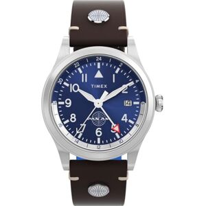 Timex mäns analog kvartsur med läderrem TW2W97300, Brun, armband Timex mäns analog kvartsur med läderrem TW2W97300, Brun, armband