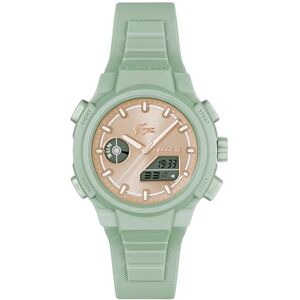 Lacoste analog-digital multifunktionskvarts klocka för kvinnor LC33 kollektion med grönt silikonarmband 2001433 Lacoste analog-digital multifunktionskvarts klocka för kvinnor LC33 kollektion med grönt silikonarmband 2001433