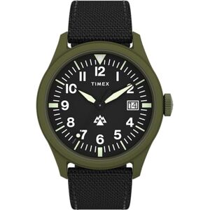 Timex Expedition North 43 mm herrklocka Svart miljövänligt snabbfrigörande armband i två delar, svart urtavla, grön boett TW2W34400 Timex Expedition North 43 mm herrklocka Svart miljövänligt snabbfrigörande armband i två delar, svart urtavla, grön boett TW2W34400