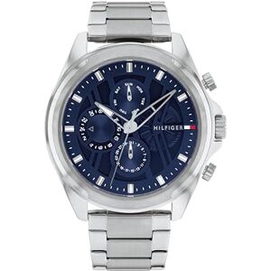 Tommy Hilfiger Flerfunktionell analog kvartsur för män med rem, Blå, One Size, armband Tommy Hilfiger Flerfunktionell analog kvartsur för män med rem, Blå, One Size, armband