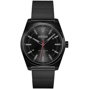 HUGO Three Hand Quartz Movement Watch för män #ARK Collection med svart rostfritt stålarmband 1530440 HUGO Three Hand Quartz Movement Watch för män #ARK Collection med svart rostfritt stålarmband 1530440