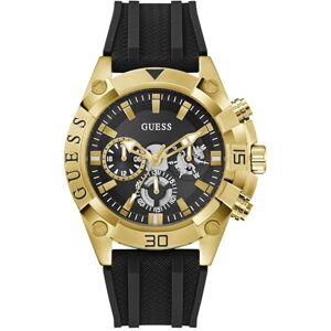 GUESS Prospect herrklocka 46 mm rostfritt stål – kvarts analog armbandsur silikonarmband svart, sportklocka herrklocka svart med datum lysande visare, 5 bar GW1060G2 GUESS Prospect herrklocka 46 mm rostfritt stål – kvarts analog armbandsur silikonarmband svart, sportklocka herrklocka svart med datum lysande visare, 5 bar GW1060G2