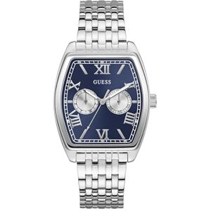 GUESS Gabriel herrarmbandsur rostfritt stål, 38 mm, rostfritt stål armband, silver, 3 bar, urtavla: blå, datumvisning, GW0975G1 GUESS Gabriel herrarmbandsur rostfritt stål, 38 mm, rostfritt stål armband, silver, 3 bar, urtavla: blå, datumvisning, GW0975G1