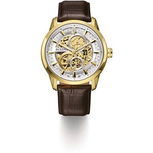 Bulova Män analog klassisk automatisk klocka med läderrem 97A138, Klassisk Bulova Män analog klassisk automatisk klocka med läderrem 97A138, Klassisk