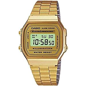 Casio Digital Unisex klocka med rem i rostfritt stål A168WG-9WDF, Guld, armband Casio Digital Unisex klocka med rem i rostfritt stål A168WG-9WDF, Guld, armband