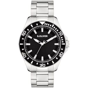 s.Oliver Oliver Herrklocka – rund – silver – 41 mm – klocka av metall med kvartsrörelse på rostfritt stålband med vikspänne – analog armbandsur – 10 ATM vattentät – reptålig s.Oliver Oliver Herrklocka – rund – silver – 41 mm – klocka av metall med kvartsrörelse på rostfritt stålband med vikspänne – analog armbandsur – 10 ATM vattentät – reptålig