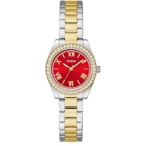 GUESS Damarmbandsur MINI Luna, tvåfärgat rostfritt stålarmband, mineralglas, röd urtavla, 3 bar, husdiameter: 30 mm, GW0841L8 GUESS Damarmbandsur MINI Luna, tvåfärgat rostfritt stålarmband, mineralglas, röd urtavla, 3 bar, husdiameter: 30 mm, GW0841L8