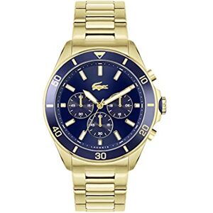 Lacoste män analog kvartsklocka med silikonrem, Guld/Blå, en storlek, armband Lacoste män analog kvartsklocka med silikonrem, Guld/Blå, en storlek, armband