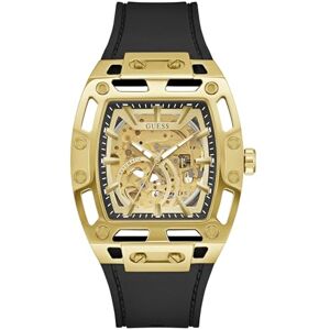 GUESS Phoenix herrarmbandsur rostfritt stål, 42 mm, silikonarmband, svart, 5 bar, urtavla: champagne, GW0980G2 GUESS Phoenix herrarmbandsur rostfritt stål, 42 mm, silikonarmband, svart, 5 bar, urtavla: champagne, GW0980G2