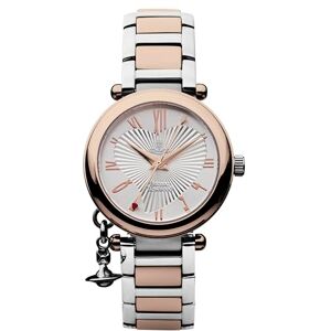 Vivienne Westwood dam klot kvartsur med silver urtavla analog display och armband i rostfritt stål, Rosa guld, en storlek, Armband Vivienne Westwood dam klot kvartsur med silver urtavla analog display och armband i rostfritt stål, Rosa guld, en storlek, Armband