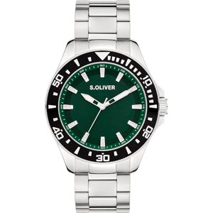 s.Oliver Oliver Herrklocka – rund – silver – 41 mm – klocka av metall med kvartsrörelse på rostfritt stålband med gångspänne – analog armbandsur – 10 ATM vattentät – reptålig s.Oliver Oliver Herrklocka – rund – silver – 41 mm – klocka av metall med kvartsrörelse på rostfritt stålband med gångspänne – analog armbandsur – 10 ATM vattentät – reptålig