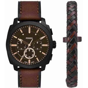 Fossil New Machine herrklocka, 44 mm kvartsurverk med rostfritt stål- eller läderarmband Fossil New Machine herrklocka, 44 mm kvartsurverk med rostfritt stål- eller läderarmband