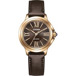 Citizen Damklocka Eco-Drive Solar med läderrem och romerska siffror, BRUN, Rem Citizen Damklocka Eco-Drive Solar med läderrem och romerska siffror, BRUN, Rem