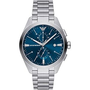 Giorgio Armani herrklocka, kronografverk med 2 urtavlor och boettstorlek 43 mm med armband i rostfritt stål, läder eller silikon,Silverton och aquablått,43MM Giorgio Armani herrklocka, kronografverk med 2 urtavlor och boettstorlek 43 mm med armband i rostfritt stål, läder eller silikon,Silverton och aquablått,43MM