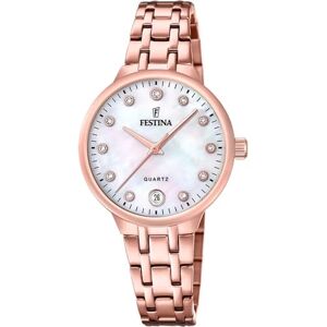 Festina damklocka av roséguldpläterat PVD-belagt stål med zirkonia och armband F20722/1 Festina damklocka av roséguldpläterat PVD-belagt stål med zirkonia och armband F20722/1