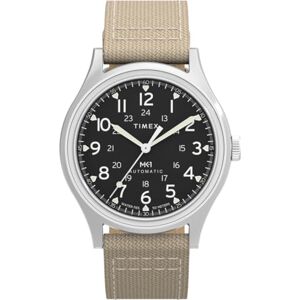 Timex Mk1 Military Tw2Y11900 Automatisk Klocka, Herr, 40 Mm, Tanfärgat Textilarmband, Svart Urtavla, Boett I Rostfritt Stål Timex Mk1 Military Tw2Y11900 Automatisk Klocka, Herr, 40 Mm, Tanfärgat Textilarmband, Svart Urtavla, Boett I Rostfritt Stål