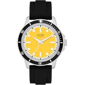 s.Oliver Oliver Herrklocka – rund – silver – 42 mm – klocka av metall med kvartsrörelse på silikonband med stiftspänne – analog armbandsur – 5 ATM vattentät – reptålig s.Oliver Oliver Herrklocka – rund – silver – 42 mm – klocka av metall med kvartsrörelse på silikonband med stiftspänne – analog armbandsur – 5 ATM vattentät – reptålig