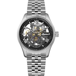 Ingersoll Maverick herrklocka 48 mm med svart skeletturtavla och silver rostfritt stålarmband I17403 Ingersoll Maverick herrklocka 48 mm med svart skeletturtavla och silver rostfritt stålarmband I17403