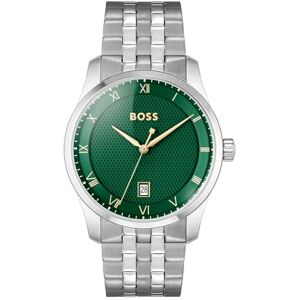 Boss trehandskvarts urverk för män PRINCIPLE-kollektion med silverarmband i rostfritt stål 1514124 Boss trehandskvarts urverk för män PRINCIPLE-kollektion med silverarmband i rostfritt stål 1514124