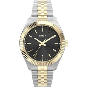 Timex Trend klocka på 36 mm för kvinnor – tvåfärgat armband i rostfritt stål, svart urtavla, guldfärgad boett, TW2Y27900 Timex Trend klocka på 36 mm för kvinnor – tvåfärgat armband i rostfritt stål, svart urtavla, guldfärgad boett, TW2Y27900