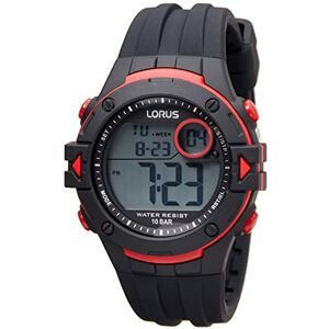 Lorus Herr digital kvartsklocka med silikonarmband R2323PX9, svart-röd Lorus Herr digital kvartsklocka med silikonarmband R2323PX9, svart-röd
