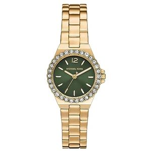 Michael Kors Lennox Damklocka, guldfärgat kvartsurverk med tre visare och armband i rostfritt stål Michael Kors Lennox Damklocka, guldfärgat kvartsurverk med tre visare och armband i rostfritt stål