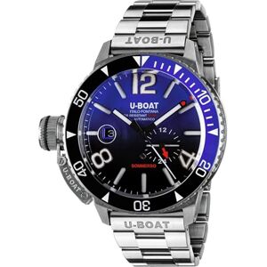 U-Boat Herr analog kvartsklocka med rostfritt stål rem mid-39780, silver, modern, SILVER, Modern U-Boat Herr analog kvartsklocka med rostfritt stål rem mid-39780, silver, modern, SILVER, Modern