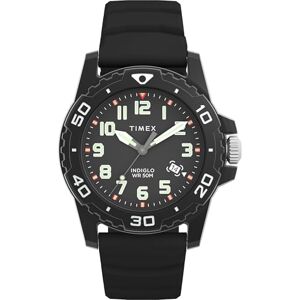 Timex Main Street 42 mm herrklocka Svart silikonarmband, svart urtavla, svart boett TW5M61200 Timex Main Street 42 mm herrklocka Svart silikonarmband, svart urtavla, svart boett TW5M61200