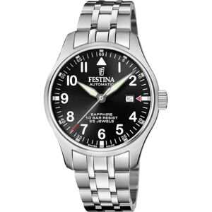 Festina Swiss Made Automatik herrklocka – rostfritt stål 316L silver – analog – datum – safirglas hög motståndskraft – vattentät 10 ATM – F20151/D automatisk Festina Swiss Made Automatik herrklocka – rostfritt stål 316L silver – analog – datum – safirglas hög motståndskraft – vattentät 10 ATM – F20151/D automatisk