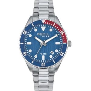 Breil Overhand armbandsur för män i silver med armband av rostfritt stål, vattentäthet: 10 bar, husdiameter: 39 mm, EW0717, Konstruktion, Armband Breil Overhand armbandsur för män i silver med armband av rostfritt stål, vattentäthet: 10 bar, husdiameter: 39 mm, EW0717, Konstruktion, Armband
