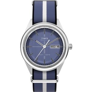 Timex TW2Y37400 Marlin Jet Quartz Kvartsur på 38 mm för män – blå tygrem med blå urtavla och boett i rostfritt stål Timex TW2Y37400 Marlin Jet Quartz Kvartsur på 38 mm för män – blå tygrem med blå urtavla och boett i rostfritt stål