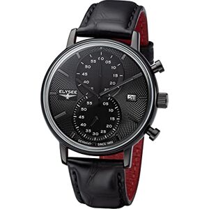 Elysee Minos – 83832 – herrklocka med läderarmband och safirbelagt glas, datumvisning, kronograf – svart Elysee Minos – 83832 – herrklocka med läderarmband och safirbelagt glas, datumvisning, kronograf – svart