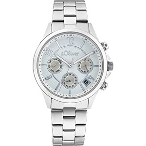 s.Oliver armbandsur dam quartz klocka analog, med armband i rostfritt stål, silver, 5 bar vattentät, multifunktion, kommer i klockor presentförpackning, 2033556 s.Oliver armbandsur dam quartz klocka analog, med armband i rostfritt stål, silver, 5 bar vattentät, multifunktion, kommer i klockor presentförpackning, 2033556
