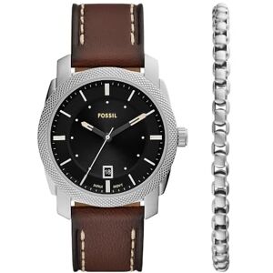 Fossil herr analog kvartsur med läderarmband FS6081SET, BRUN Fossil herr analog kvartsur med läderarmband FS6081SET, BRUN