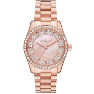 Michael Kors Lexington damklocka, 38 mm, kvartsurverk med tre visare och armband i rostfritt stål eller läder Michael Kors Lexington damklocka, 38 mm, kvartsurverk med tre visare och armband i rostfritt stål eller läder