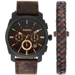 Fossil Machine herrklocka, kronografverk med armband i rostfritt stål eller läder Fossil Machine herrklocka, kronografverk med armband i rostfritt stål eller läder