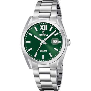 Festina Herrklocka F20707/8 klassiker rostfritt stål fodral grått rostfritt stålarmband grå, Grönt, armband Festina Herrklocka F20707/8 klassiker rostfritt stål fodral grått rostfritt stålarmband grå, Grönt, armband