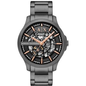 Giorgio Armani analog automatisk klocka för män med rem i rostfritt stål AX2458, Grå Giorgio Armani analog automatisk klocka för män med rem i rostfritt stål AX2458, Grå