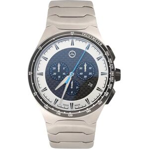 Mercedes AMG Petronas Mercedes-Benz Kronograf för män, motorsportssamling, rostfritt stål/kol, schweizisk kvartsurverk, vattentät 10 ATM, 44 mm, silver/svart/blå Mercedes AMG Petronas Mercedes-Benz Kronograf för män, motorsportssamling, rostfritt stål/kol, schweizisk kvartsurverk, vattentät 10 ATM, 44 mm, silver/svart/blå