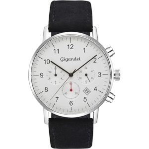 Gigandet Analog japansk kvartsurverk klocka för män med läderarmband 5VNAG21NE/001, silver Gigandet Analog japansk kvartsurverk klocka för män med läderarmband 5VNAG21NE/001, silver