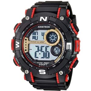 Armitron klocka för män med digital kronograf och hartsarmband, 40/8284, Svart/röd Armitron klocka för män med digital kronograf och hartsarmband, 40/8284, Svart/röd